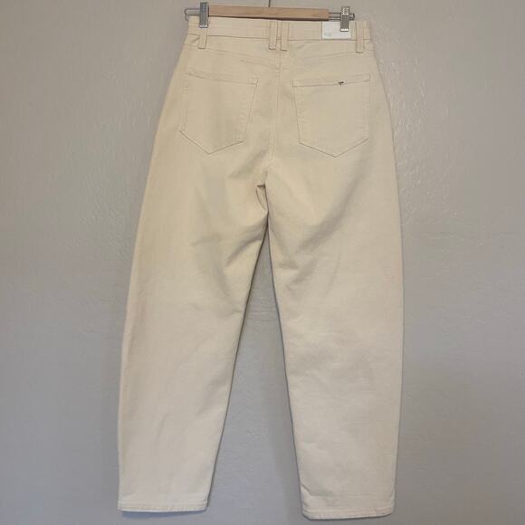 Paige Alexis Cargo Barrel Jeans Womens Size 28 Blonde Sand High Waisted Cream - Picture 3 of 7